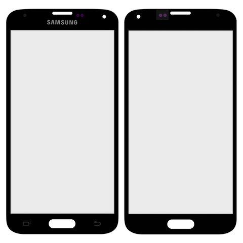 Скло корпуса для Samsung G900F Galaxy S5, G900H Galaxy S5, G900T Galaxy S5, чорне