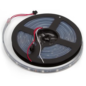 Світлодіодна стрічка RGB SMD5050, WS2811 чорна, з управлінням, IP67, 12 В, 30 діодів м, 5 м 
