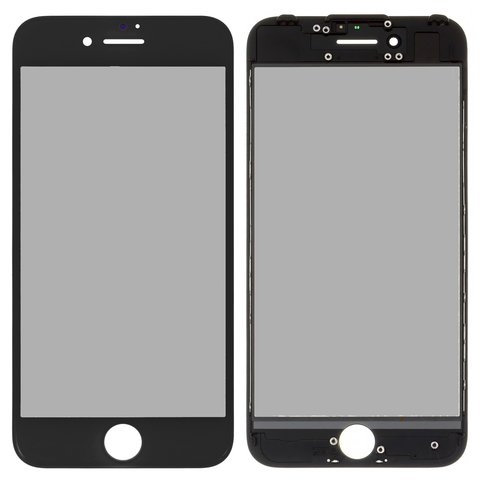 Скло корпуса для Apple iPhone 7, з рамкою, з поляризаційною плівкою, з ОСА плівкою, чорне