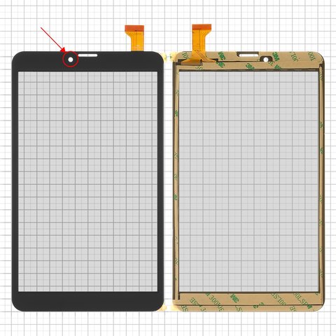 Сенсорний екран для China Tablet PC 8"; Nomi C080010 Libra 2 , чорний, тип 2, 120 мм, 30 pin, 204 мм, 8", #DP080133 F1 YLD CEG8805 FPC A1