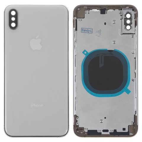 Корпус для iPhone XS Max, білий, з тримачем SIM карти, з боковими кнопками