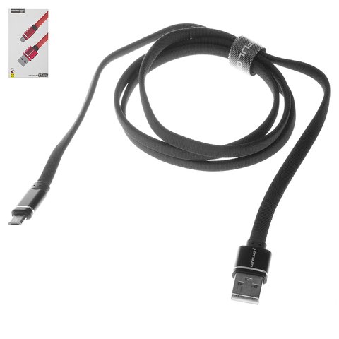 USB кабель Konfulon S76, USB тип A, micro USB тип B, 100 см, 3 A, черный