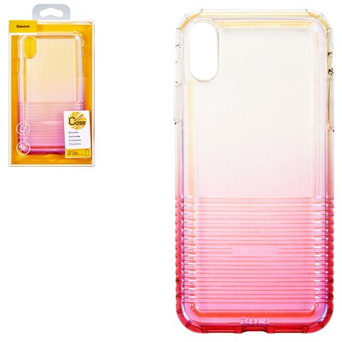 Чехол Baseus для iPhone XR, розовый, бесцветный, с фактурой, с переливом, защитный, силикон, #WIAPIPH61 XC04