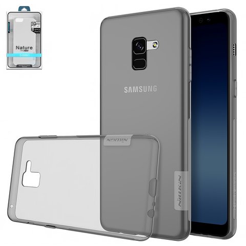 Чехол Nillkin Nature TPU Case для Samsung A730 Galaxy A8+ 2018 , серый, прозрачный, Ultra Slim, силикон, #6902048152519