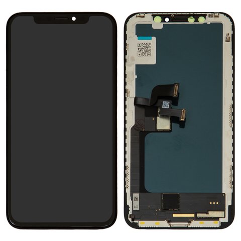 Дисплей для iPhone X, чорний, з рамкою, High Copy, OLED , GW