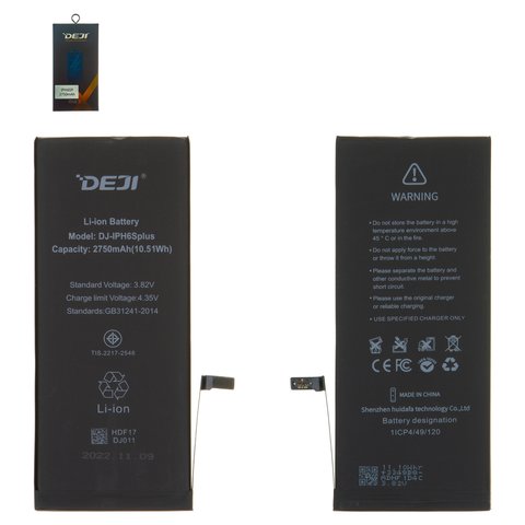 Акумулятор Deji для Apple iPhone 6S Plus, Li ion, 3,82 B, 2750 мАг, original IC