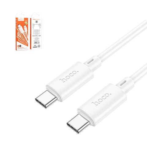 USB кабель Hoco X88, 2xUSB тип C, 100 см, 60 Вт, белый, #6931474783370