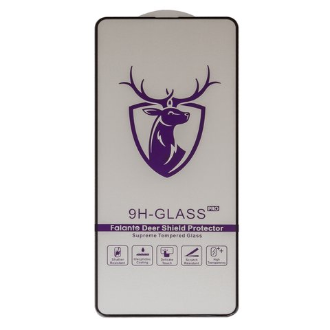 Захисне скло All Spares для Samsung A515 Galaxy A51, сумісне з чохлом, Full Glue, чорний, шар клею нанесений по всій поверхні, HD deer