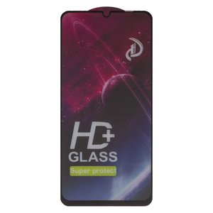 Защитное стекло All Spares для Samsung A057 Galaxy A05s, совместимо с чехлом, Full Glue, черный, cлой клея нанесен по всей поверхности стекла