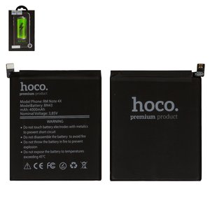 Акумулятор Hoco BN43 для Xiaomi Redmi Note 4 Global 2017 , Redmi Note 4X, Li Polymer, 3,85 B, 4000 мАг