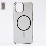 Чехол Fully-PC MagSafe для iPhone 13, черный, прозрачный, магнитный, пластик