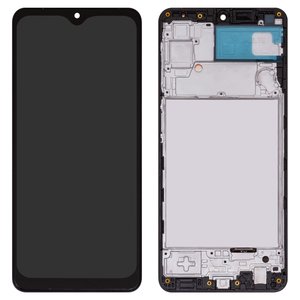 Дисплей для Samsung A225 Galaxy A22, черный, с рамкой, Сopy, TFT 