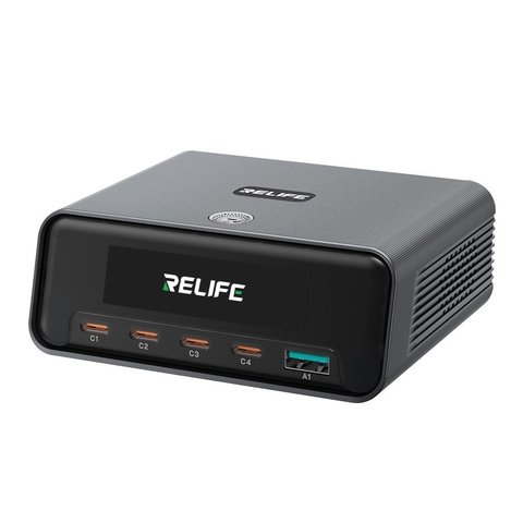 Сетевое зарядное устройство RELIFE Q8, 165 Вт, Quick Charge, Power Delivery PD , серый, 5 портов