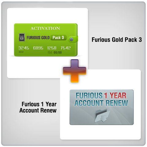 Furious 1 Year Account Renew + Furious Gold Pack 3