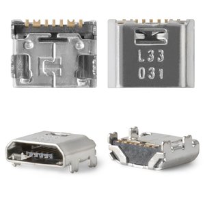 Charge Connector compatible with Samsung I9080 Galaxy Grand; Samsung T560 Galaxy Tab E 9.6, 7 pin, micro USB type B 