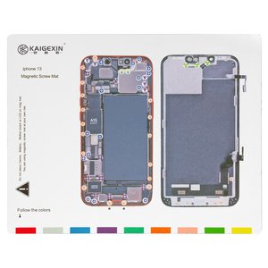 Insulation Mat compatible with Apple iPhone 13, to organize screws, magnetic 