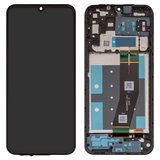 LCD compatible with Samsung A145 Galaxy A14, (black, with frame, Original (PRC), with black cable)
