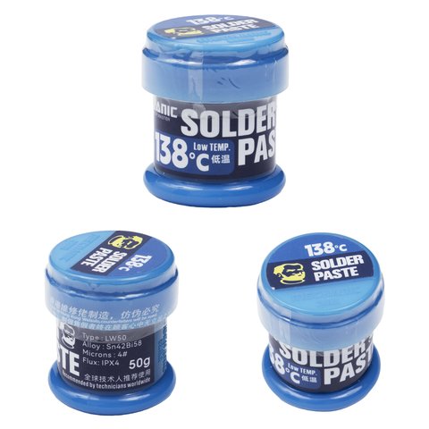 Pasta BGA Mechanic DW50, sin plomo, 138 °C, 50 g