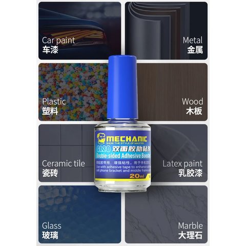 Apresto Mechanic GL20, para aumentar adhesión de cintas pegantes, 20 ml