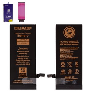 Battery Mechanic compatible with Apple iPhone 6, Li Polymer, 3.82 V, 2200 mAh, High Capacity, original IC 