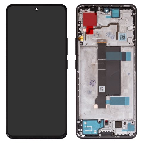 Pantalla LCD puede usarse con Xiaomi Poco X6, Redmi Note 13 Pro 5G, negro, con marco, Original PRC , Midnight Black 