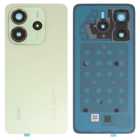 Housing Back Cover compatible with Xiaomi Redmi Note 14 4G, green, with camera lens, global version, lime green 