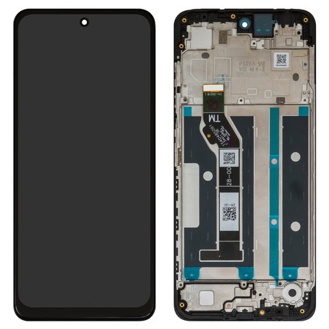 LCD compatible with Motorola Moto E15, Moto G05, Moto G15, black, with frame, High Copy, 1540484161 