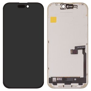 Pantalla LCD puede usarse con iPhone 16 Pro, negro, con marco, sin error, OLED  hard diagnosable, DD OLED
