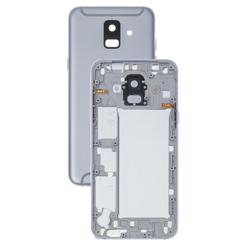 Housing Back Cover compatible with Samsung A600F Dual Galaxy A6 2018 , purple, with side button, with camera lens 