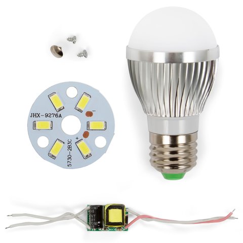 LED Light Bulb DIY Kit SQ Q01 5730 3 W cold white, E27 , Dimmable