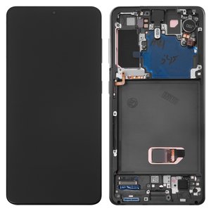 Дисплей для Samsung G991 Galaxy S21 5G, серый, с рамкой, Original PRC , phantom gray