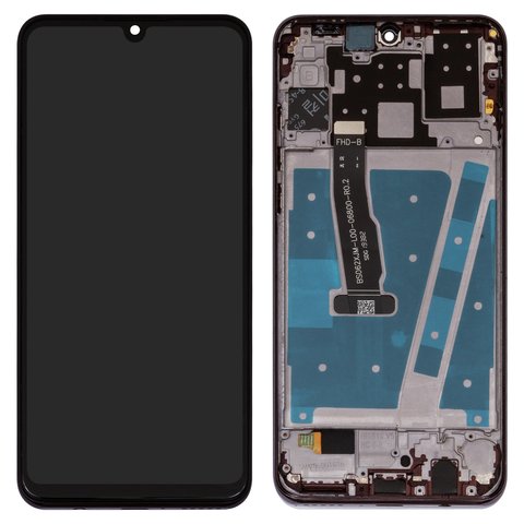 LCD compatible with Huawei P30 Lite 2020 New Edition, black, with frame, High Copy, Marie L21BX