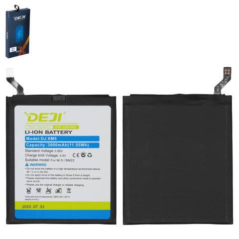 Battery Deji BM22 compatible with Xiaomi Mi 5, Li ion, 3.85 V, 3000 mAh