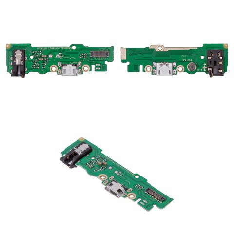 Flat Cable compatible with Tecno Pop 4 BC2 , headphone connector, charge connector, with microphone, Copy, charging board 