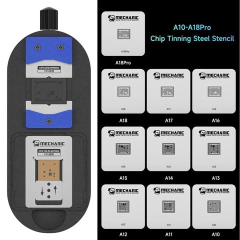 PCB Supporter Mechanic MagTin X, with BGA stencil, for cleaning  CPU, A10 A18 pro 