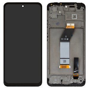 LCD compatible with Xiaomi Redmi 10 2021 , black, with frame, High Copy 