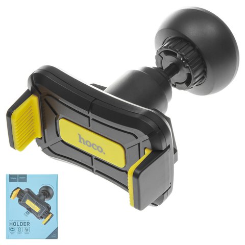 Sujetador para coche Hoco CA43, negro, amarillo, base pegante