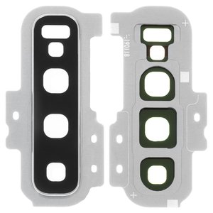 Vidrio de cámara puede usarse con Samsung G975 Galaxy S10 Plus, plateado, con marcos, prism White, ceramic white