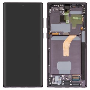 Pantalla LCD puede usarse con Samsung S908B Galaxy S22 Ultra 5G, negro, con marco, Original PRC 