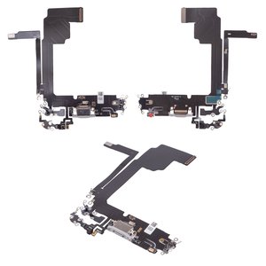 Cable flex puede usarse con iPhone 15 Pro Max, del conector de carga, blanco, con micrófono, HC