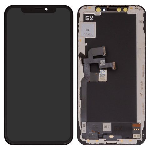 Pantalla LCD puede usarse con iPhone XS, negro, con marco, HC, AMOLED , GX OEM soft
