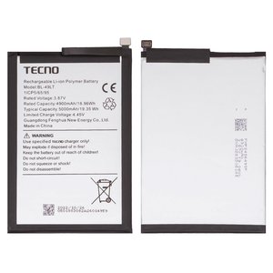 Batería BL 49LT puede usarse con Tecno Camon 19, Li Polymer, 3.87 V, 5000 mAh, Original PRC 