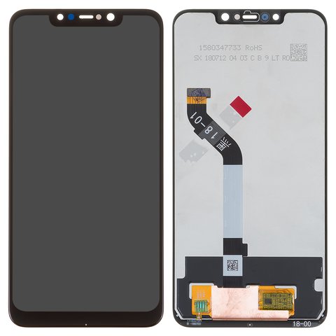 Дисплей для Xiaomi Pocophone F1, черный, Оригинал переклеено стекло , M1805E10A