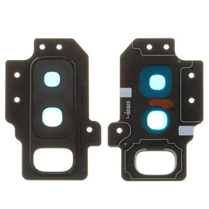 Стекло камеры для Samsung G965 Galaxy S9 Plus, черное, с рамкой, midnight black