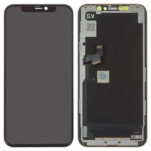 Дисплей для iPhone 11 Pro, чорний, із сенсорним екраном, з рамкою, OLED , HC, GX OEM soft