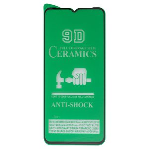 Защитная пленка Ceramics для Samsung A145 Galaxy A14, черная, совместимо с чехлом, Full Glue, cлой клея нанесен по всей поверхности