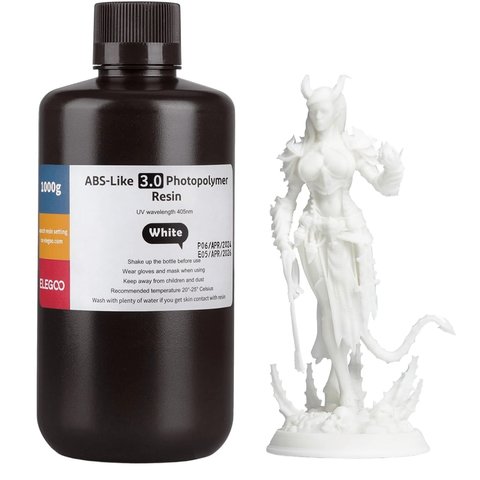 Фотополімерна смола для 3D принтера ELEGOO ABS подібна 3.0, White, 1 кг